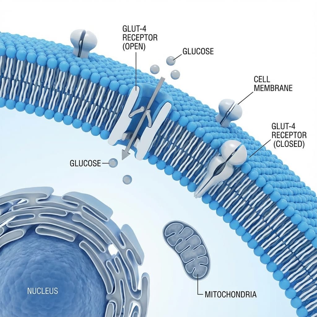 Scientific Illustration of Glucose Receptors